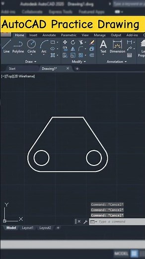 AutoCAD Practice Drawing Just In 1 Minute