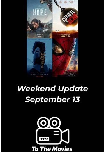 4 movies currently out in theaters that have my full recommendation! Hope - 7.5/10 🎟️ Coyote vs. ACME 7.7/10 🎟️ The Odyssey - 9.7/10 🎟️ Spider-Man: BND - 8.9/10 🎟️ #movie #movietok #movierecommendation #moviereviews
