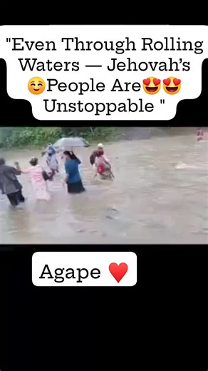 "Through waves and trials, Jehovah’s people keep imitating Jesus’ sacrifice — nothing can stop their faith. 🌊😍 #UnstoppableFaith #ImitateJesus" | Pem Quitoriano