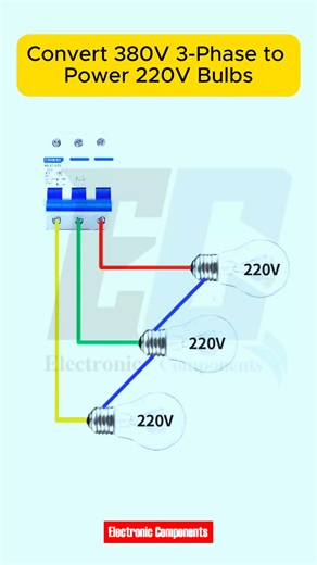 Convert 380V 3-Phase to Power 220V Bulbs #fblifestyle | 𝐄𝐥𝐞𝐜𝐭𝐫𝐨𝐧𝐢𝐜 𝐂𝐨𝐦𝐩𝐨𝐧𝐞𝐧𝐭𝐬