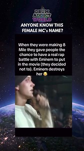 🤔🎤Anyone know who this female rapper is going up against Eminem? #8mile #marshallmathers #musicmovie #behindthescenes #drumaddictworld | Drum'Addict WORLD