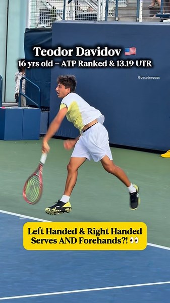 Teodor Davidov 🇺🇸 — 16 Year Old Ambidextrous Junior Player at US Open Juniors | 2 Forehands no BH