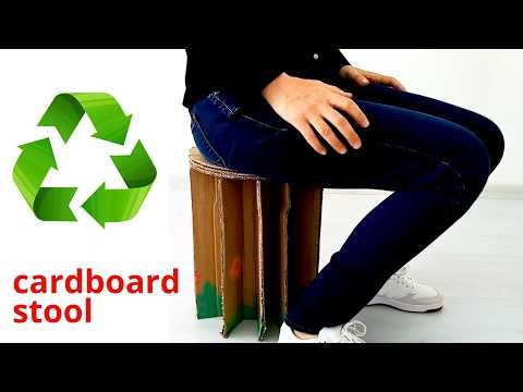 How to Make Stool at Home with Cardboard / DIY Stool from Cardboard / Cardboard Furniture