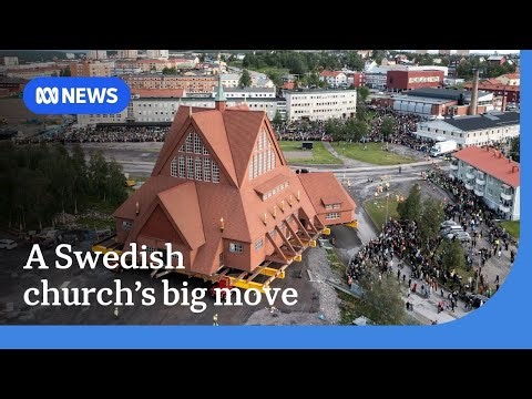 Sweden's landmark Kiruna Church arrives safely at new location | The World | ABC NEWS