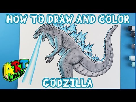How to Draw and Color GODZILLA!!!