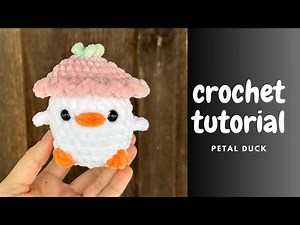 Amigurumi duck with petal hat crochet tutorial step by step for beginners