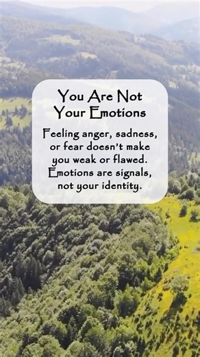 You are not your emotions. Feeling anger and sadness or fear doesn’t make you weak or flawed.