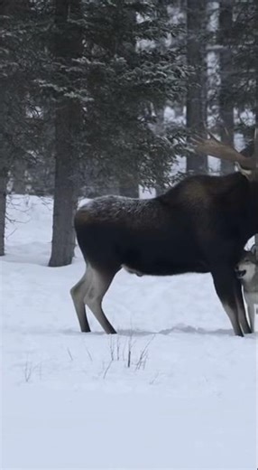The Decisive Moment in a Moose-Wolf Encounter