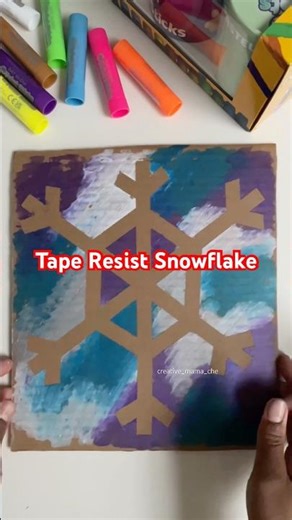 Easy Tape Resist Snowflake Craft | Satisfying Reveal!