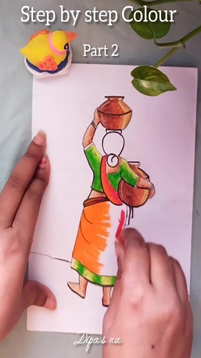 Step by step colour Drawing #mycomposition #helpful #drawingforkids #ForArtLover #forbeginners #highlights2025 #viralpost2025シ #November2025 #thankyouforyoursupport #likefollowsharecomment | Dipa Roy