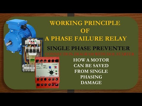 DOL Starter Connection:Phase Failure Relay:Single Phase preventer: Working of a phase failure relay