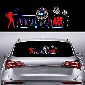Sound Music Beat Activated Sensor Car Sticker Equalizer Glow Rhythm LED Flash Light Audio Voice Rhythm Lamp,90X25cm (Trumpet)