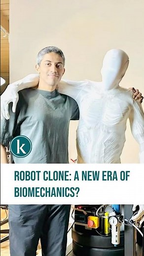 Robot clone with pneumatic and hydraulic muscles shown in full body