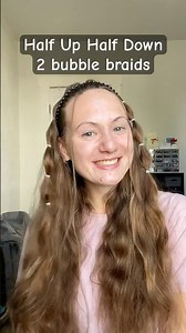 Half up half down hairstyle with 2 bubble braids! #halfuphalfdownhairstyle #bubblebraid