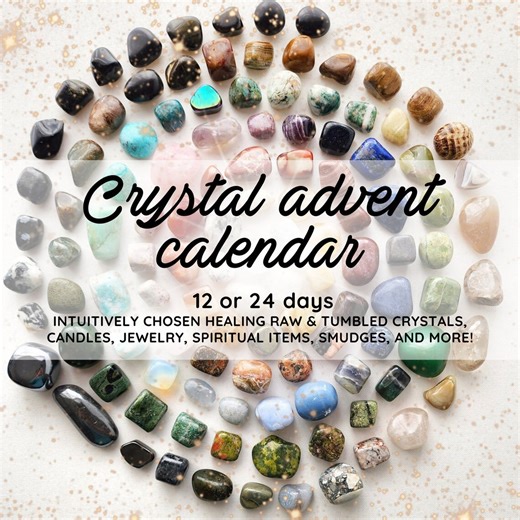 2025 CRYSTAL Advent Calendar Kit for Adults for 24 or 12 Days of Christmas Countdown Tumble Raw Crystals Bundle Surprise Gift Box Collection - Etsy