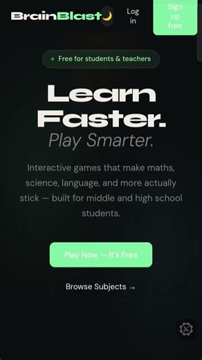 BrainBlast — Learn Through Play Demo #htmlcss #coding #develop #frontendcourse #javascript_tutorial