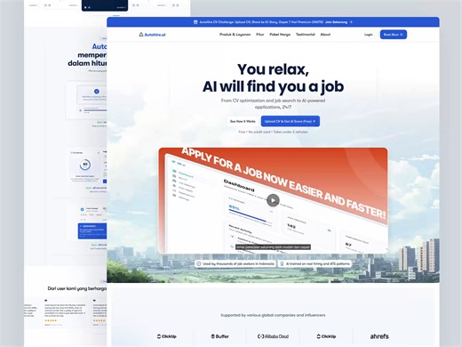 AI Job Search Dashboard — CV Matching & Application Stats UI Ani
