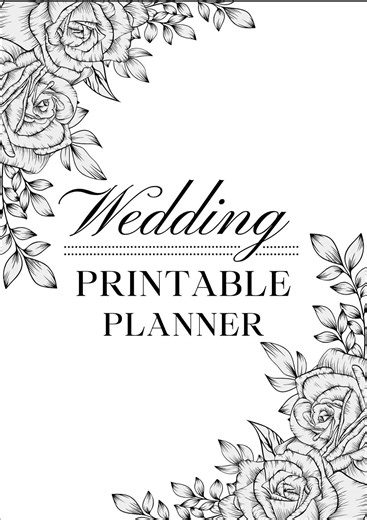 Wedding Planner Printable – Digital Download, Elegant Floral Design - Etsy