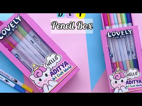 How to make a paper pencil box | Paper pencil box /Easy Origami box tutorial / Origami/School craft