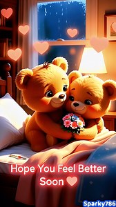 Get Well Soon Teddy Bear Animation 💖 Cute Healing Wishes. A heart-warming Get Well Soon teddy bear animation featuring a sick teddy resting in a cozy room while a caring teddy brings flowers and comfort. Perfect for sending love, healing wishes, and positive vibes to friends, family, and loved ones. Ideal for kids, shorts, reels, and emotional animations. ✨ Cute teddy bear ✨ Cozy Pixar-style animation ✨ Healing & caring story Share this sweet animation to brighten someone’s day 💐get well soon 