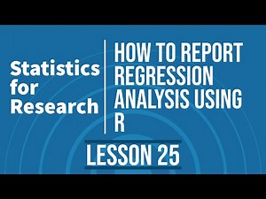 Statistics for Research - L25 | Report #Regression Analysis using #R