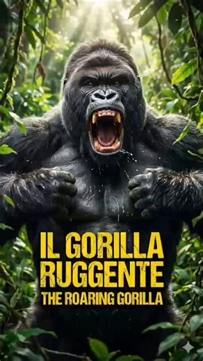 WILD GORILLA swinging through jungle vines insane realistic cinematic action viral 🦍🌴