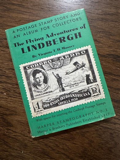 Vintage 1930 Lindbergh Stampography Book First Edition | Flying Adventures of Lindbergh | Empty Stamp Album - Etsy