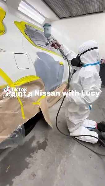 Painting Nissan at Auto Bodycraft Dewsbury