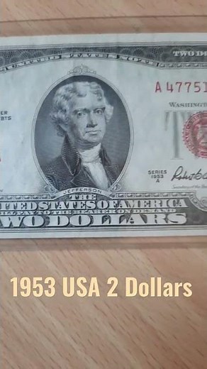 1953 USA 2 Dollars Note | US Mint 1953 red seal $2 dollar | Rare USA Dollar Notes