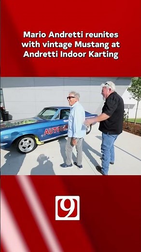 Mario Andretti sees his old Mustang again
