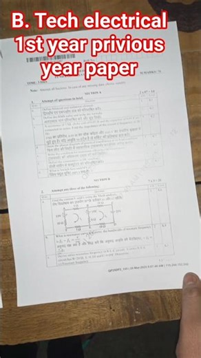Electrical Engineering Previous 1st Year Question Papers || B.Tech || Solved & Unsolved #viral paper