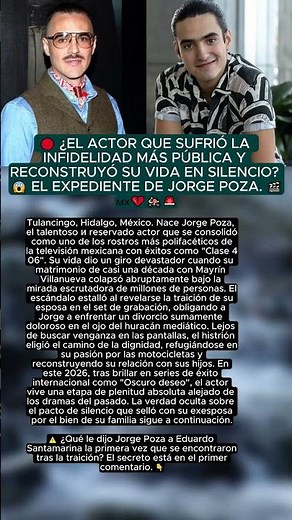🔴 ¿Cómo superó Jorge Poza la traición 🎬 Su dolor, Mayrín Villanueva y secretos