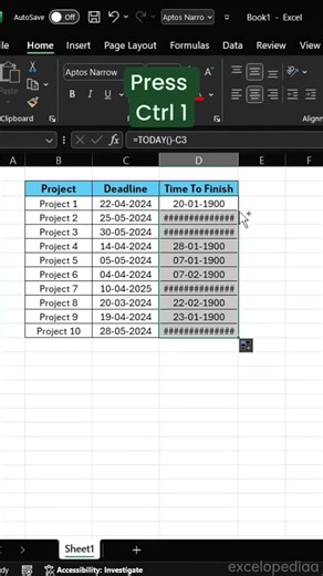Deadline Tracking in Excel