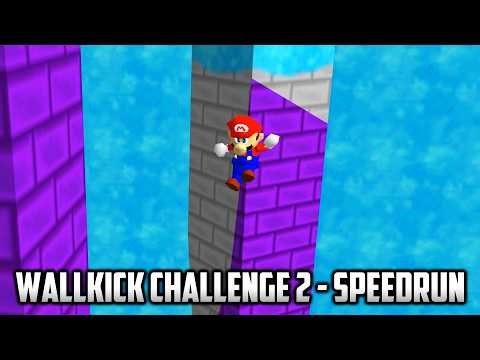 ⭐ Super Mario 64 - Wallkick Challenge 2 - Speedrun (TAS) 1:24
