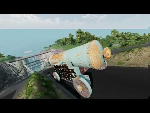 Big canon vs Downhill - Beamng.Drive