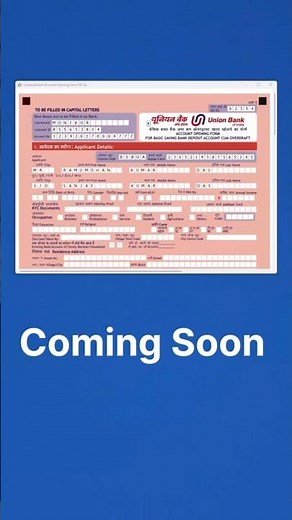 Computerized UBI Account Opening Form Fill Up