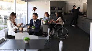 Business People Talking Laughing During Lunch Stock Footage Video (100% Royalty-free) 3635334553 | Shutterstock