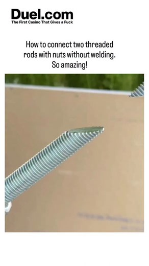 universee_decode on Instagram: "The post shares a DIY hack video demonstrating how to join two angled-cut threaded rods using hot glue to fill gaps, zip ties and tape for alignment, and sliding nuts over the joint for reinforcement, avoiding welding tools. Posted on October 9, 2025, by amazingvideosdz , a video-sharing account, it garnered over 4 million views and 3,200 likes, sparking 267 replies mostly skeptical or humorous, noting that purpose-built threaded rod couplers are readily available