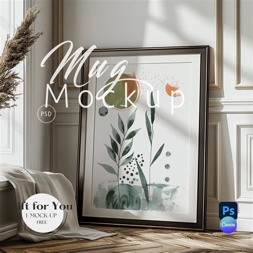 Black Vertical Frame Mockup, Living Room Decor (PSD, Canva, PNG) | 518 - Etsy