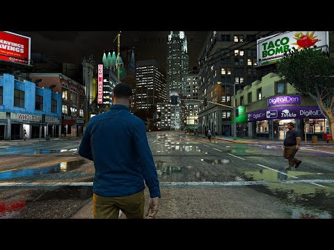 After the Rain | Relaxing Background Walking in Supply St, Los Santos
