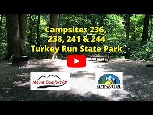 Turkey Run State Park Campsites 236, 238, 241 & 244 | Camping in Indiana | Campsite Reviews