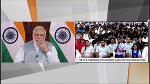 18K views · 1.5K reactions | Hon'ble PM Shri Narendra Modi Ji interacted with Viraj Marathe and team of Dr. K. B. Hedgewar School, Karapur Tisk, Sankhali, Goa. PM interacted and appreciated the innovative young minds. Heartiest congratulations and best wishes to the students for a bright future. | Dr. Pramod Sawant | Facebook