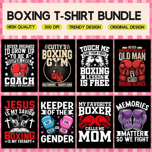 Boxing Shirt Design Bundle: 100 Fighter Quotes & Glove Graphics - Etsy
