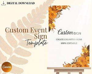 Custom Sign Template | Editable Canva Design | Instant Download | Customizable Printable Sign - Etsy