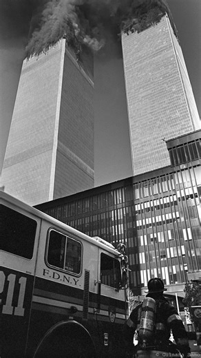 wtc on Instagram: "The video contains difficult-to-view footage ⚠️ Above the 100th floor, WTC 1 (North Tower) burns on 9/11. On September 11, 2001, approximately 1,344 to 1,426 people were trapped in the North Tower above the impact zone (floors 92-110) when American Airlines Flight 11 crashed into the skyscraper at 8:46 am. In the South Tower, it's estimated that around 599 to 690 people were present on floors 77-110 when United Airlines Flight 175 hit the building at 9:03 am. An estimated 200