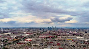 Drone perspective of city in North America Dive deep into vibrant life in USA through aerial footage Capture essence of life in USA with breathtaking views illustrating bustling life in USA from drone