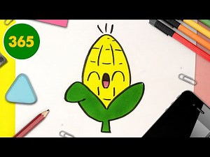 COMMENT DESSINER UN COB DE MAÏS KAWAII - dessins kawaii faciles - dessiner des aliments kawaii