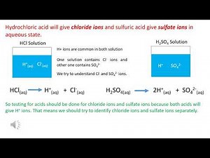 Identify hydrochloric acid and sulfuric acid solutions | HCl and H2SO4