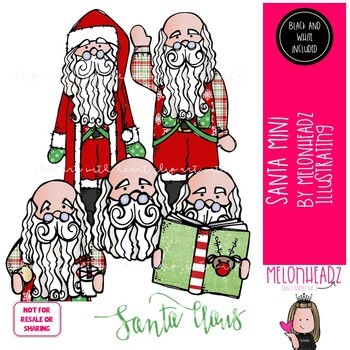 Santa clip art 2022, Christmas clip art MINI