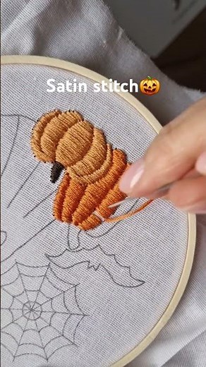🎃 Satin Stitch Pumpkin – Halloween Embroidery Pattern #embroidery #stitch #tutorial #halloween #diy